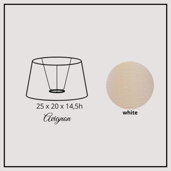 Avignon 25cm white linen