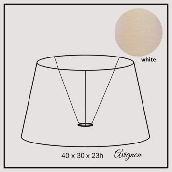 Avignon 40cm white linen