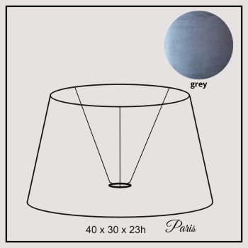 Paris 40cm grey velvet